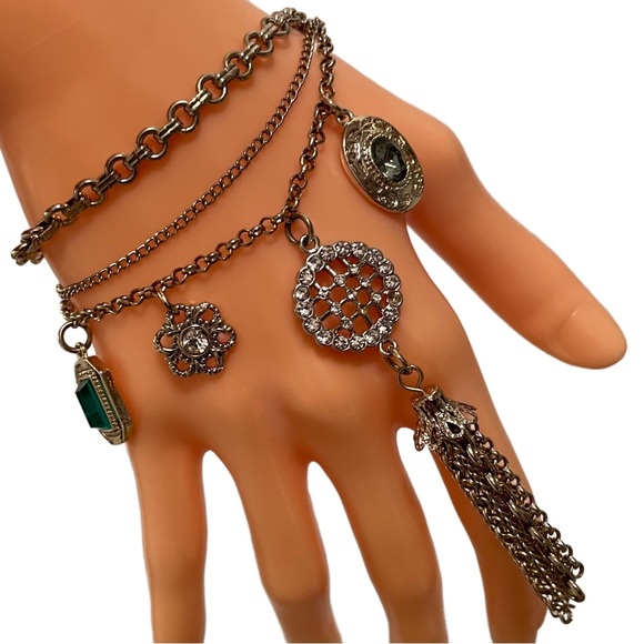 Lulu Frost For J. Crew Bracelet Heirloom Crystalline Cameo Charms Gold Bracelet - Picture 7 of 8